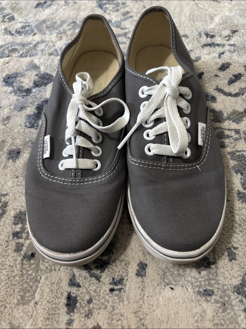 Vans Kids Gray Canvas Lace-Up Sneakers